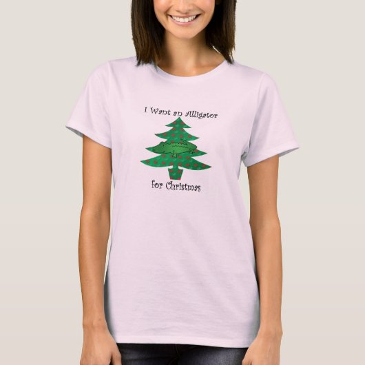 クリスマスにワニが欲しい Tシャツ (正面)