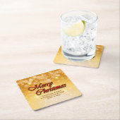 クリスマスに一致する名前の編集文字の追加 スクエアペーパーコースター (インサイチュ)