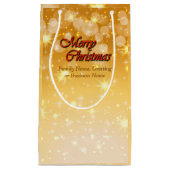 クリスマスに一致する名前の編集文字の追加 スモールペーパーバッグ (正面)