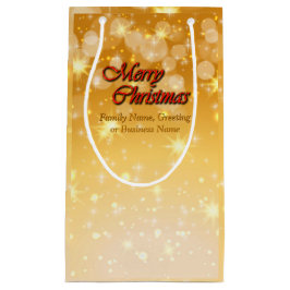 クリスマスに一致する名前の編集文字の追加 スモールペーパーバッグ