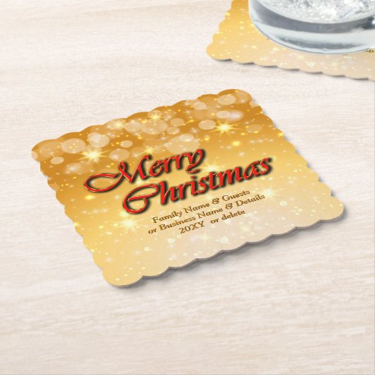 クリスマスに一致する名前の編集文字の追加 ペーパーコースター (アングル)