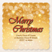 クリスマスに一致する名前の編集文字の追加 ペーパーコースター (正面)