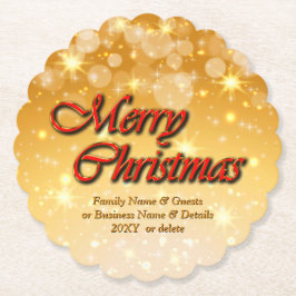クリスマスに一致する名前の編集文字の追加 ペーパーコースター