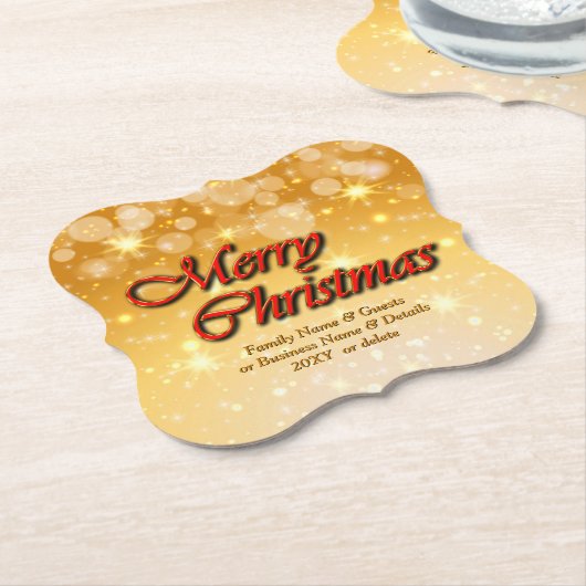 クリスマスに一致する名前の編集文字の追加 ペーパーコースター (アングル)