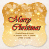 クリスマスに一致する名前の編集文字の追加 ペーパーコースター (正面)