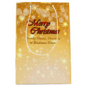 クリスマスに一致する名前の編集文字の追加 ミディアムペーパーバッグ (正面)