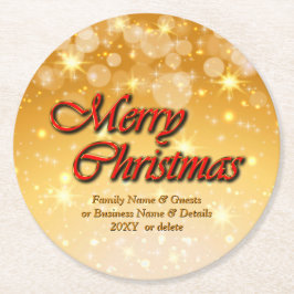 クリスマスに一致する名前の編集文字の追加 ラウンドペーパーコースター