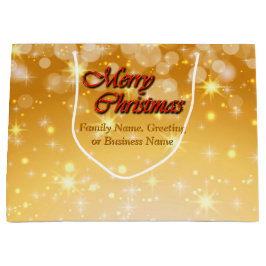 クリスマスに一致する名前の編集文字の追加 ラージペーパーバッグ