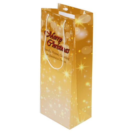 クリスマスに一致する名前の編集文字の追加 ワインギフトバッグ (正面アングル)