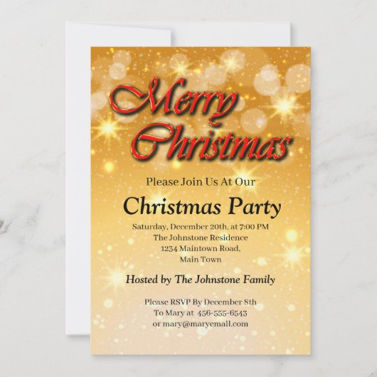 クリスマスに一致する名前の編集文字の追加 招待状 (正面)