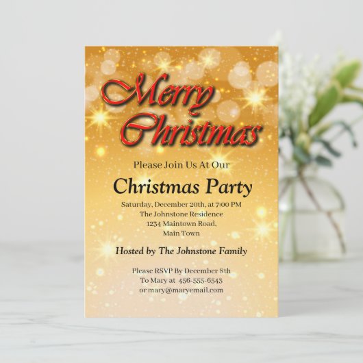 クリスマスに一致する名前の編集文字の追加 招待状 (スタンド正面)