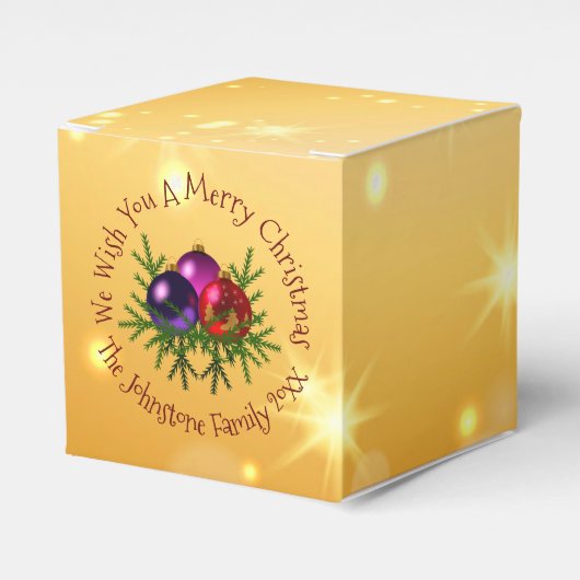 クリスマスに一致する名前を金ゴールド特典ボックスに追加 フェイバーボックス (正面サイド)