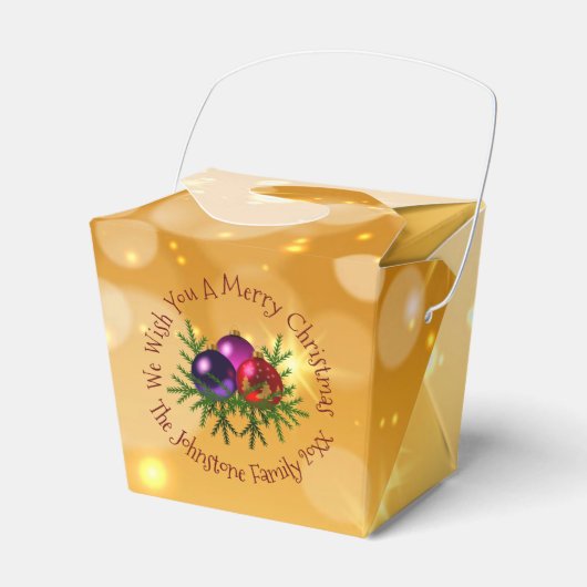 クリスマスに一致する名前を金ゴールド特典ボックスに追加 フェイバーボックス (正面サイド)