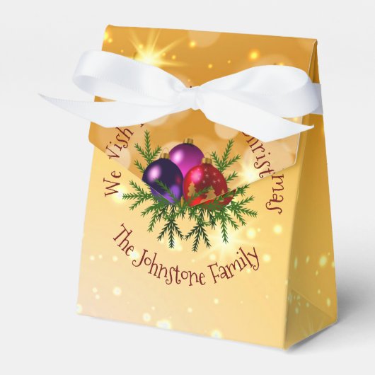 クリスマスに一致する名前を金ゴールド特典ボックスに追加 フェイバーボックス (正面サイド)