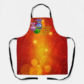 クリスマスに一致する名前文字の追加 エプロン (正面)