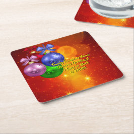 クリスマスに一致する名前文字の追加 スクエアペーパーコースター