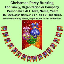 クリスマスに一致する名前文字の追加 バンティングフラッグ