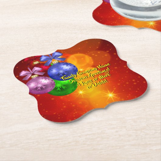 クリスマスに一致する名前文字の追加 ペーパーコースター (アングル)