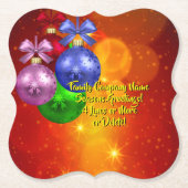 クリスマスに一致する名前文字の追加 ペーパーコースター (正面)