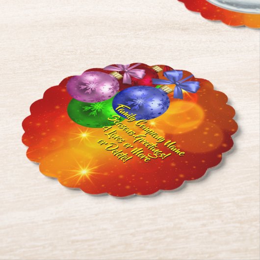 クリスマスに一致する名前文字の追加 ペーパーコースター (アングル)