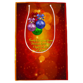 クリスマスに一致する名前文字の追加 ミディアムペーパーバッグ