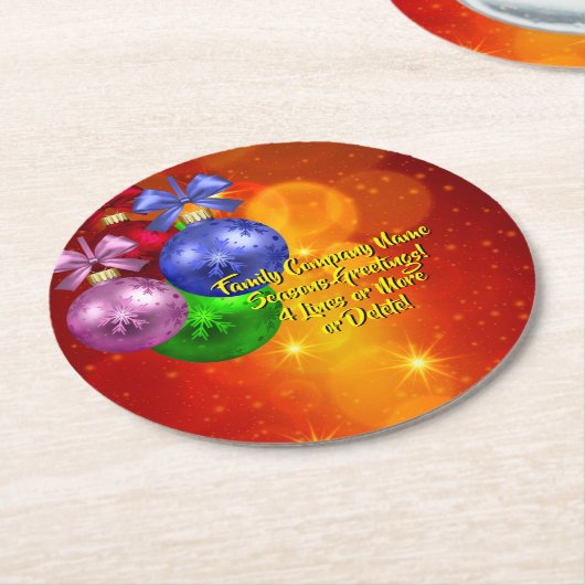 クリスマスに一致する名前文字の追加 ラウンドペーパーコースター (アングル)