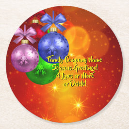 クリスマスに一致する名前文字の追加 ラウンドペーパーコースター