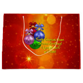 クリスマスに一致する名前文字の追加 ラージペーパーバッグ (正面)