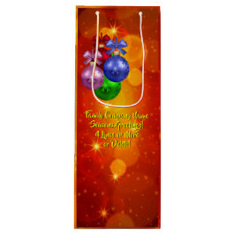 クリスマスに一致する名前文字の追加 ワインギフトバッグ