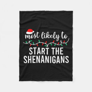 クリスマスに一致する家族パジャマおもしろい10 フリースブランケット