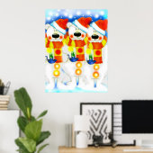 クリスマスに三雪だるま ポスター (ホームオフィス)