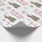 クリスマスに乗るためにそれが何のおもしろいである木製のパネル車 ラッピングペーパー (角)