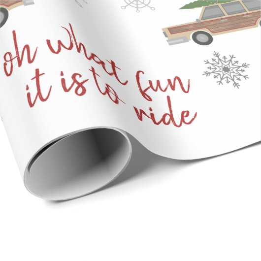 クリスマスに乗るためにそれが何のおもしろいである木製のパネル車 ラッピングペーパー (ロールコーナー)