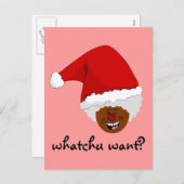 クリスマスに何が欲しいかをブラック・サンタに伝える シーズンポストカード (正面/裏面)