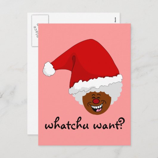 クリスマスに何が欲しいかをブラック・サンタに伝える シーズンポストカード (正面/裏面)