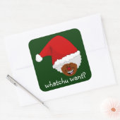 クリスマスに何が欲しいかをブラック・サンタに伝える スクエアシール (封筒)