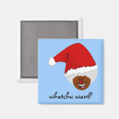 クリスマスに何が欲しいかをブラック・サンタに伝える マグネット (正面/裏面)