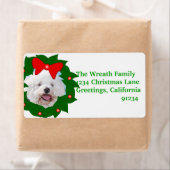 クリスマスに写真を追加するリース住所 シール (インサイチュ)