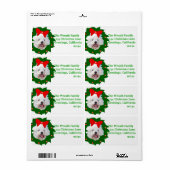 クリスマスに写真を追加するリース住所 シール (フルシート)