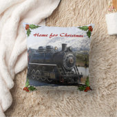 クリスマスに列車で帰宅するピロー クッション (ブランケット)