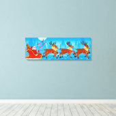 クリスマスに包まれたキャンバス/サンタクロースとそり キャンバスプリント (インサイチュ (ウッドフロア))