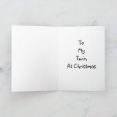 クリスマスに双子にクリスマスツリーを話す シーズンカード (内部)