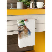 クリスマスに可愛いキウイの小妖精や小人帽子カスタム、 キッチンタオル