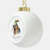 クリスマスに可愛いキウイの小妖精や小人帽子カスタム、 セラミックボールオーナメント (右)