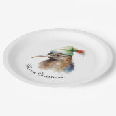 クリスマスに可愛いキウイの小妖精や小人帽子カスタム、 ペーパープレート (アングル)