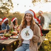 クリスマスに可愛いキウイの小妖精や小人帽子カスタム、 ペーパープレート