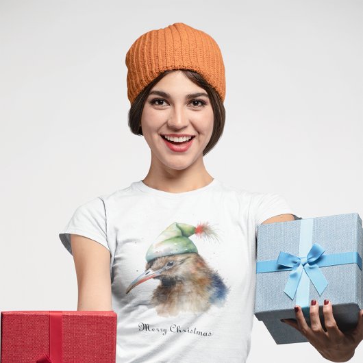 クリスマスに可愛いキウイの小妖精や小人帽子カスタム、 Tシャツ