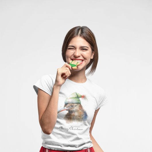 クリスマスに可愛いキウイの小妖精や小人帽子カスタム、 Tシャツ