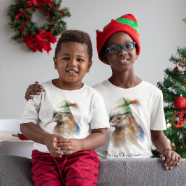 クリスマスに可愛いキウイの小妖精や小人帽子カスタム、 Tシャツ