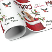 クリスマスに可愛いビーグルドッグ抱き枕 ラッピングペーパー (ロールコーナー)